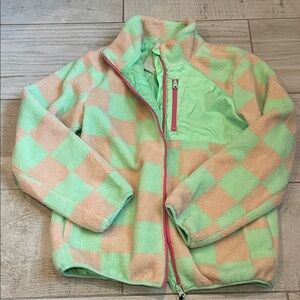 H&M Mint Green and Peach Checkered Kids Jacket